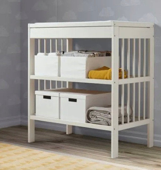 IKEA gulliver Commode/Verschoontafel - Wit, Ophalen, Zo goed als nieuw, Aankleedkussen