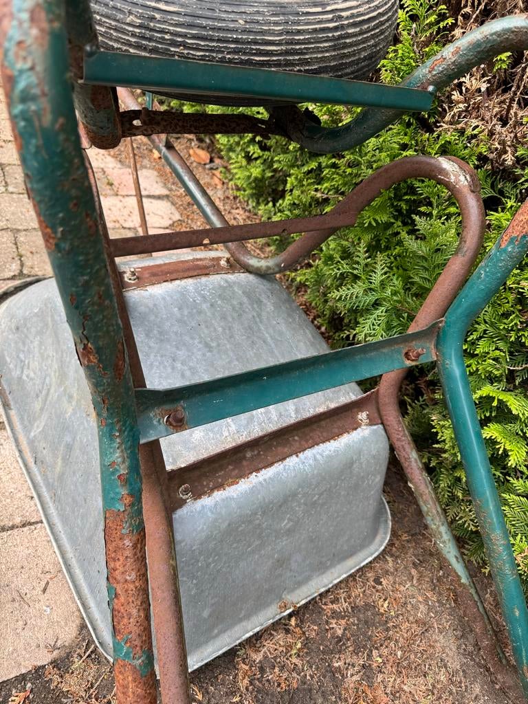 Kruiwagen onderstellen met zinken bak en losse band, Tuin en Terras, Kruiwagens, Ophalen, Gebruikt, Handmatig, Eenwielig
