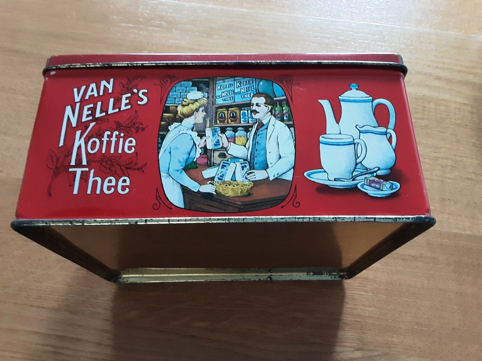 Vintage Van Nelle's Koffie Thee Blik - De Rijzende Hoop, Verzamelen, Blikken, Ophalen of Verzenden, Gebruikt, Koffie, Van Nelle