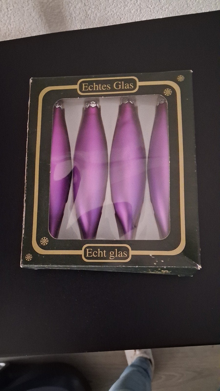 kerstpegels 4 stuks in doos van 14 cm, Ophalen of Verzenden, Zo goed als nieuw