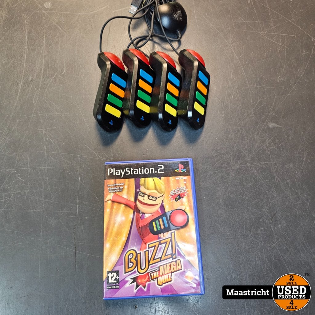 Buzz! The Mega Quiz + 4 Buzzers PS2, Sony, Gebruikt, Support@sony.com, 1-7-1 Konan, Minato-ku
Tokyo 108-0075
Japan