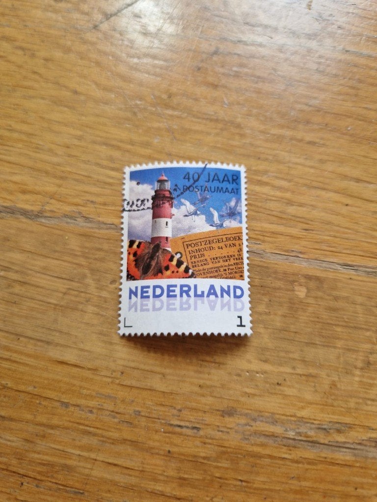 nederland gestempeld 2013 persoonlijke postzegel vuurtoren., Ophalen of Verzenden, Na 1940, Gestempeld