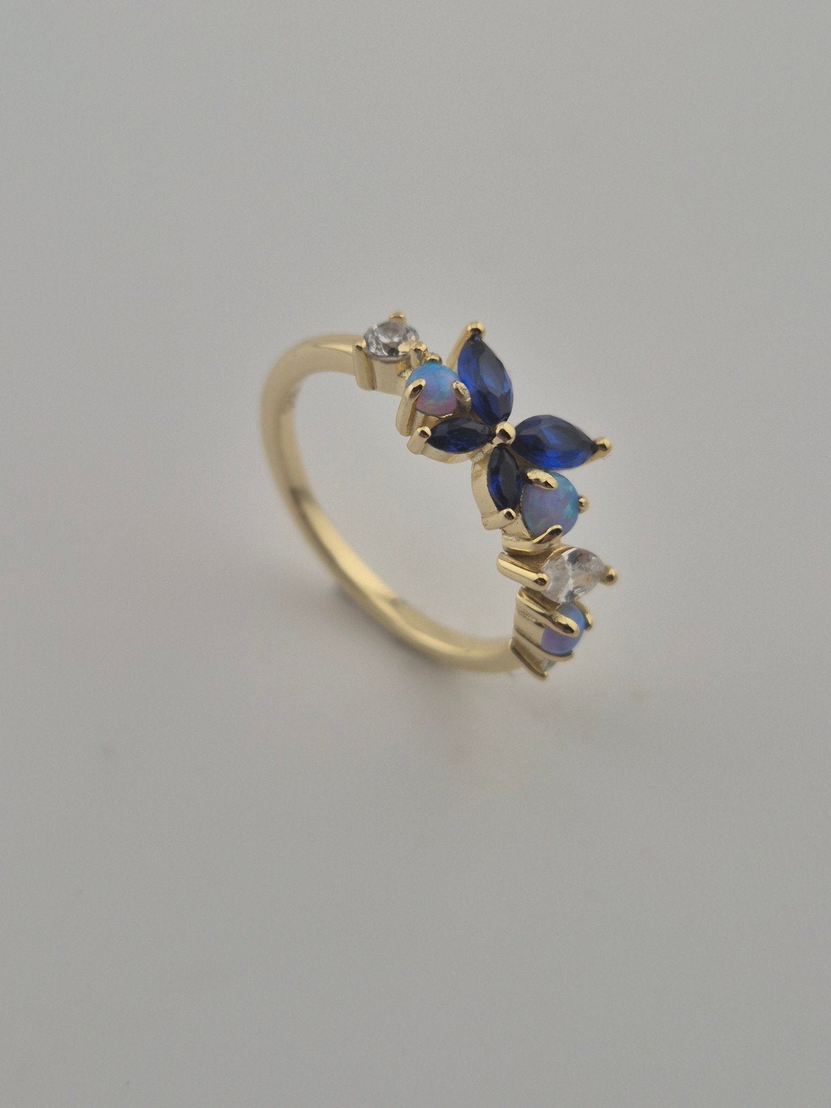 Prachtige 925 Sterling Zilveren Ontwerp Ring | Opalen, Ophalen of Verzenden, Nieuw, Goud, Zilver