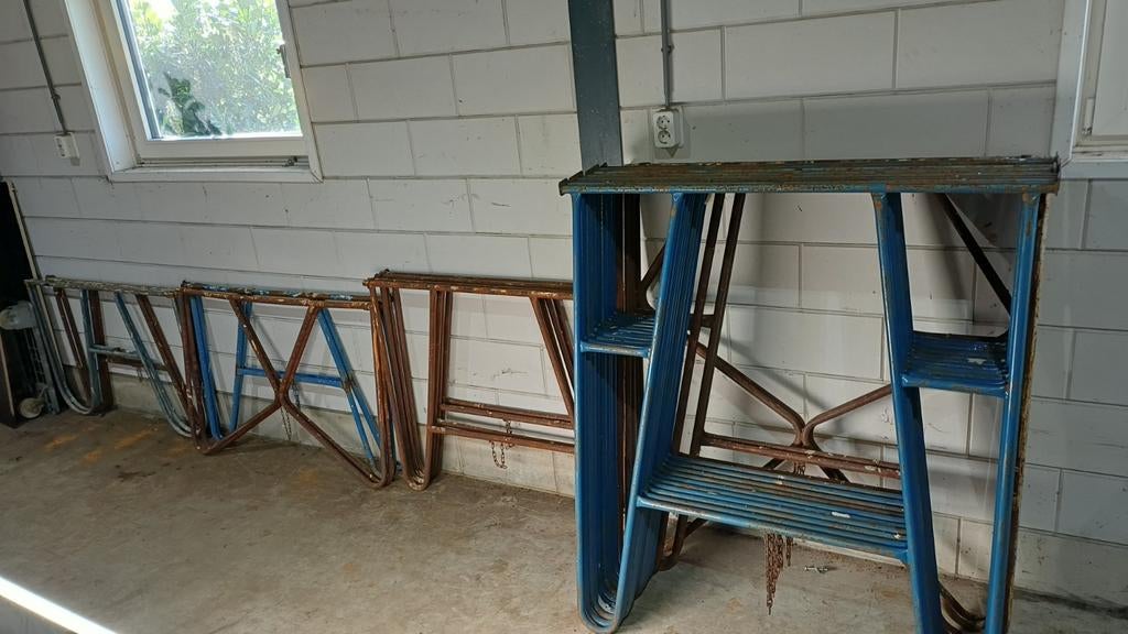 Te koop 14 schragen  / metselschragen, Doe-het-zelf en Verbouw, Steigers, Ophalen, Overige typen, Minder dan 2 meter