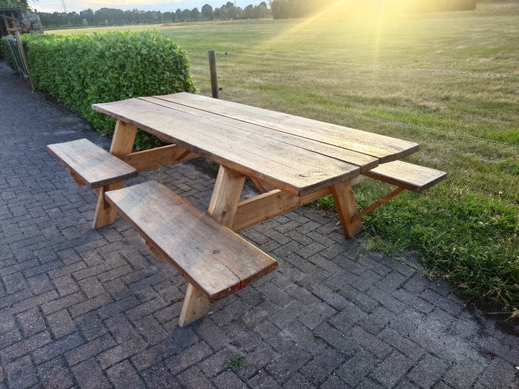 Picknicktafels --- NIEUW --- ZEER DEGELIJK, Ophalen, Nieuw, Rechthoekig, Hout