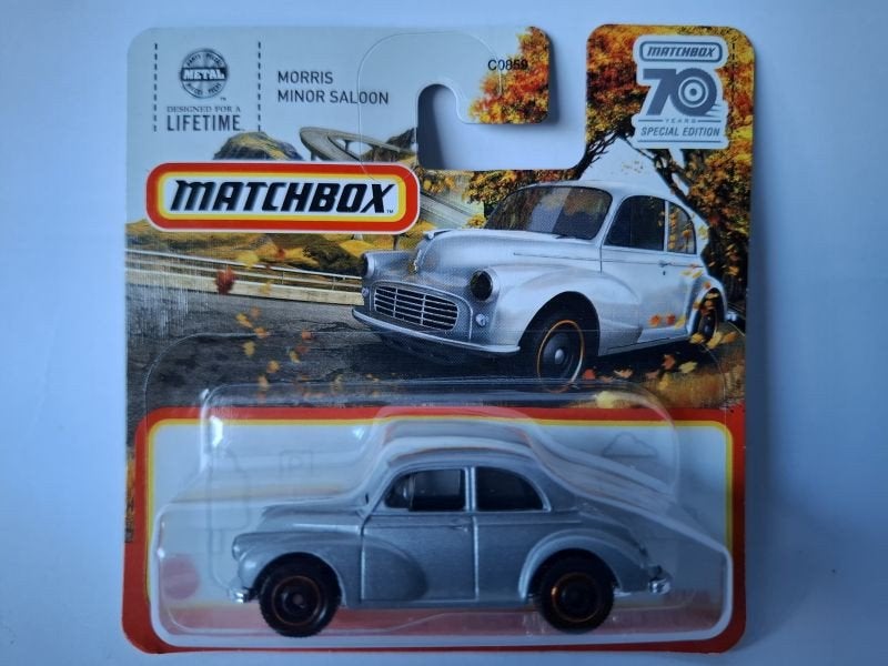 Morris Minor Saloon zilvergrijs Right Hand Drive Matchbox 3", Ophalen of Verzenden, Nieuw, Auto