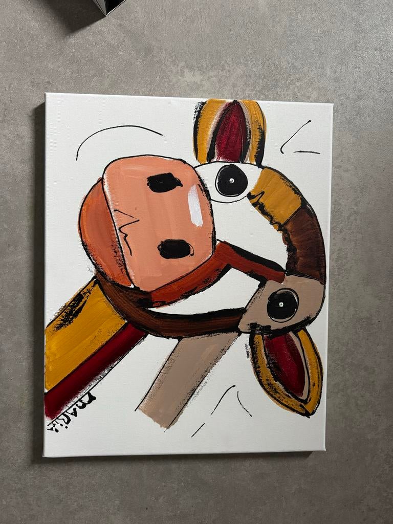 Origineel schilderij "Boehh" van C.M. Leushuis (40x50 cm), Antiek en Kunst, Ophalen of Verzenden