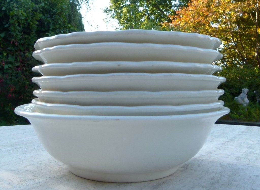 Super Set Witte Regout en Boch Groente / Serveer Schalen, Antiek en Kunst, Antiek | Schalen, Ophalen of Verzenden