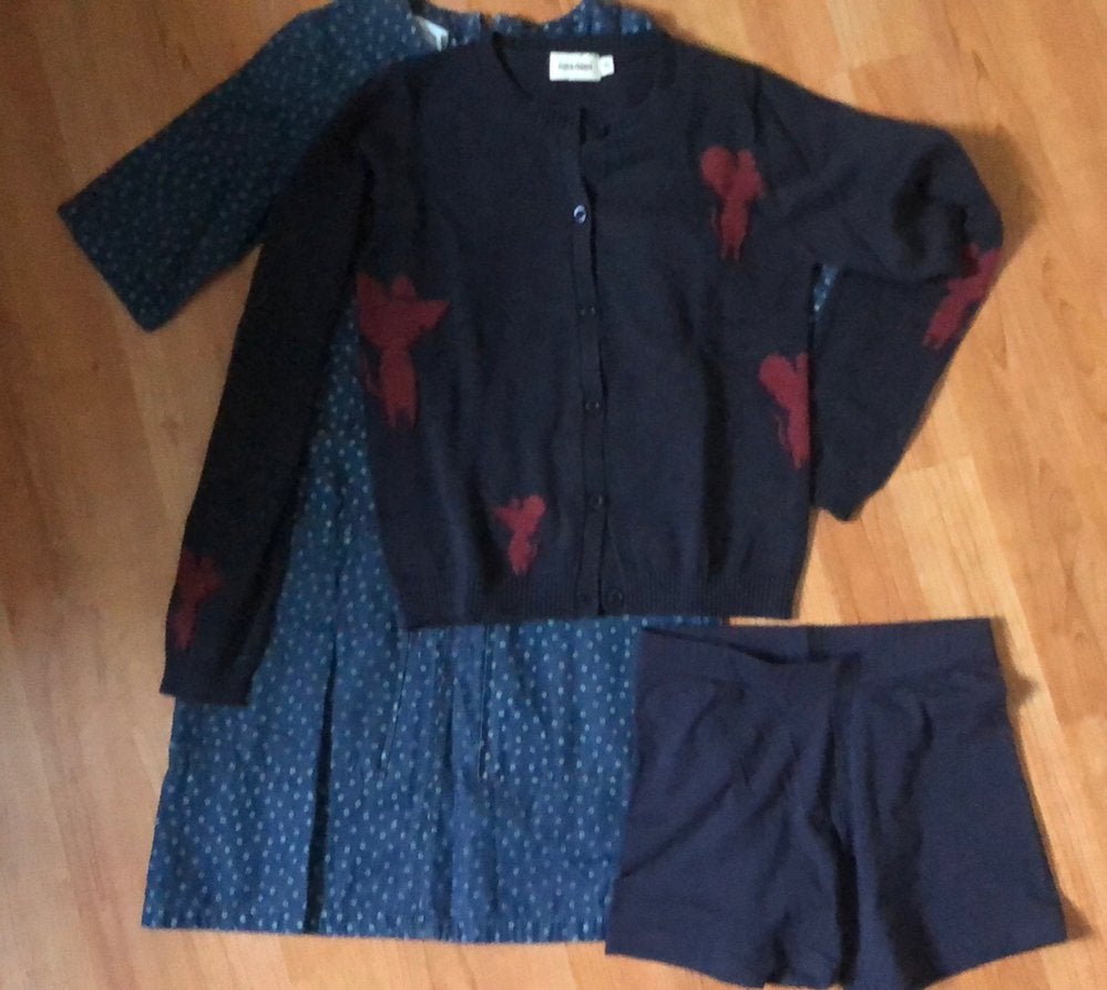 Filou & Friends jurkje en vestje 9-10 (134-140) donkerblauw, Kinderen en Baby's, Ophalen of Verzenden, Zo goed als nieuw, Meisje