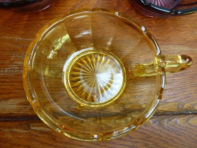5 art deco persglazen dessert coupes, Ophalen of Verzenden
