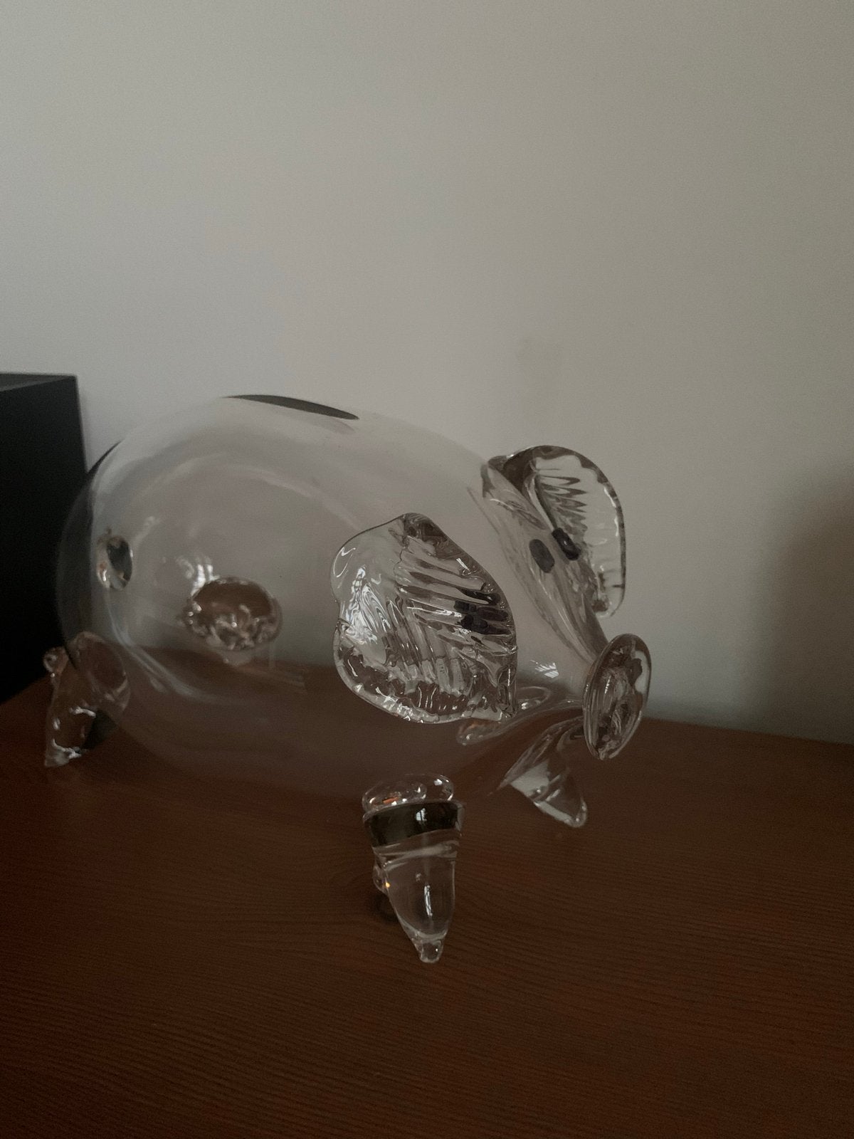 Glazen spaarvarken - Uniek en decoratief, Ophalen of Verzenden, Zo goed als nieuw, Overige materialen, Dier