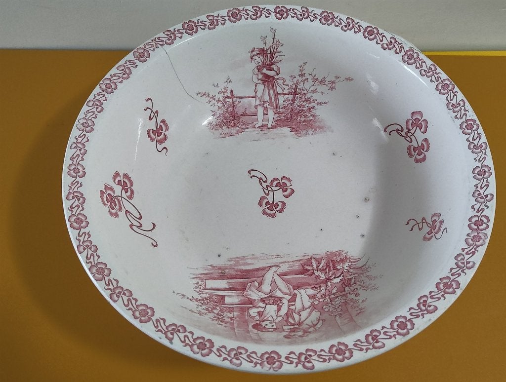 unieke aardewerk bowl Jules Vieillard uit Bordeaux ca 1880, Ophalen of Verzenden