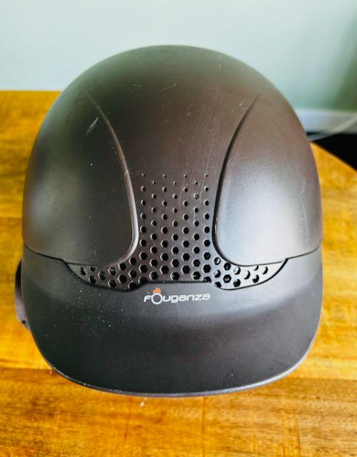 Paardrijhelm, donkerbruin (55-57cm), Gebruikt, Dressuur, Kinderen, Ophalen of Verzenden