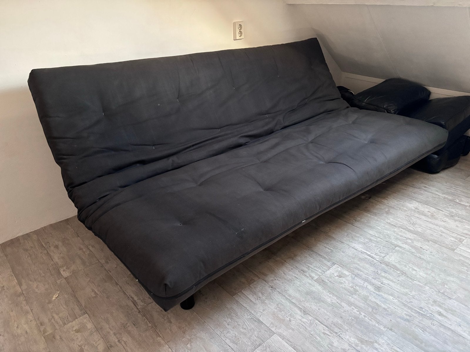 Innovation living slaapbank - Zwart, tweepersoons, Gebruikt, Zwart, Tweepersoons, 200 cm
