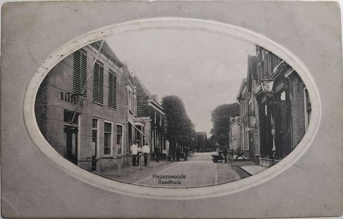 Hazerswoude (Zuid-Holland) - Raadhuis - Gelopen 1914, Verzamelen, Ansichtkaarten | Nederland, Ophalen of Verzenden, Voor 1920
