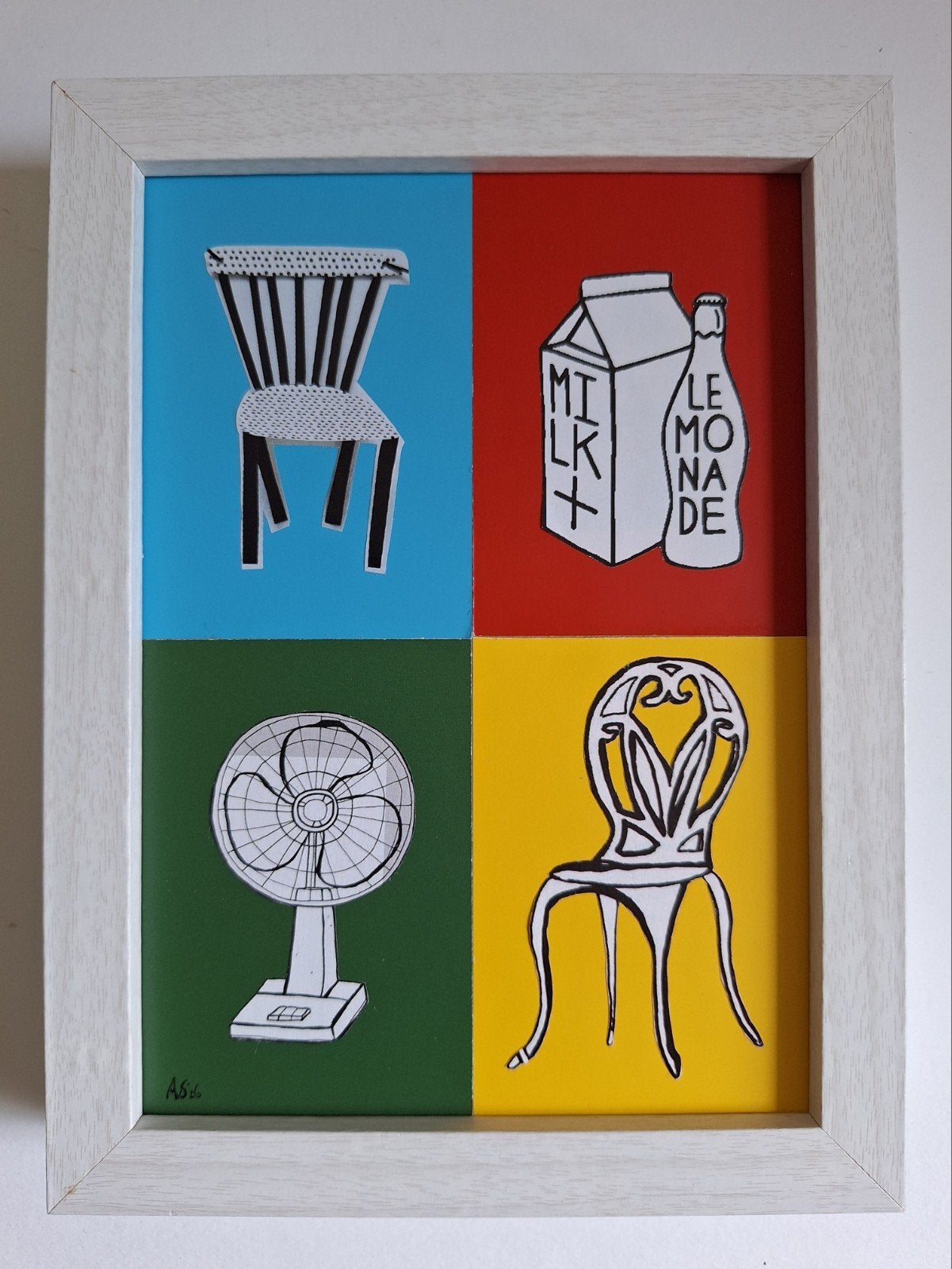 Collage ' Milk+Limonade', Ingelijst, Overig onderwerp, Papier/karton, Ophalen of Verzenden