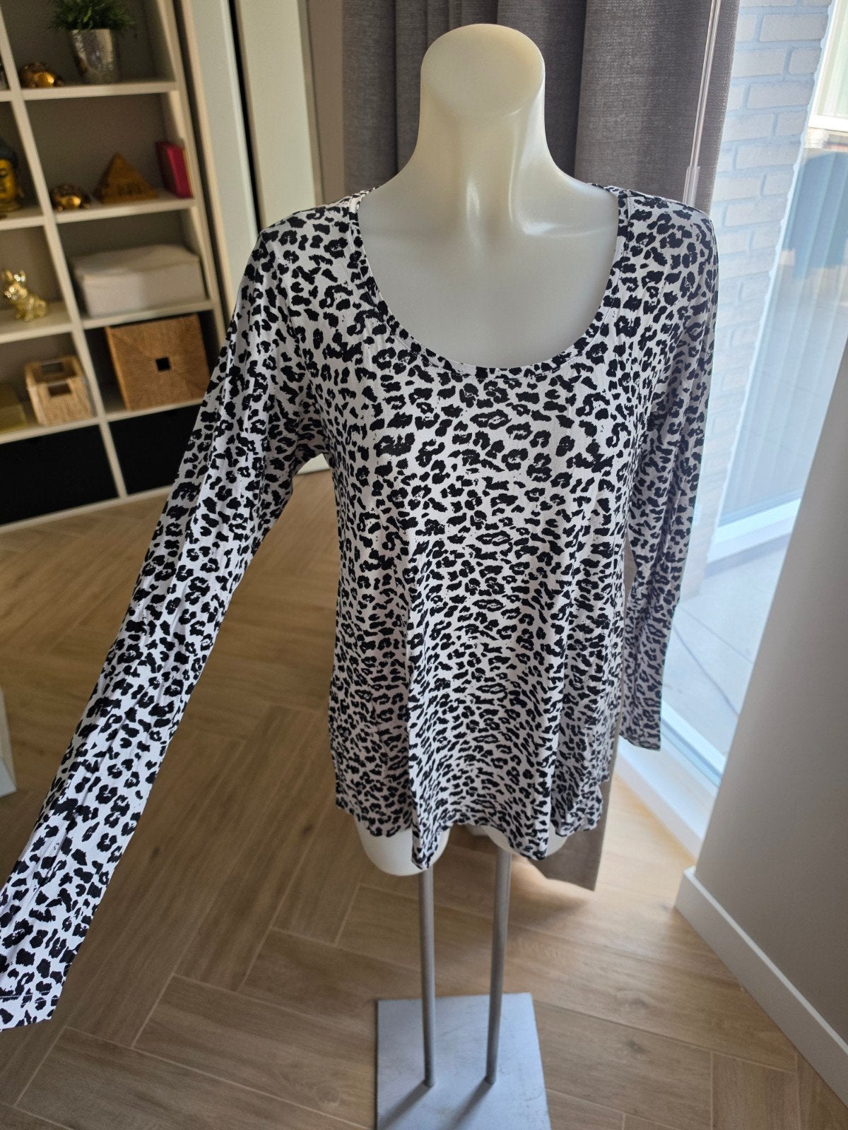 MS mode lange trui met panter print maat L asymmetrisch, Meerkleurig, Maat 42/44 (L), Ophalen of Verzenden, Zo goed als nieuw