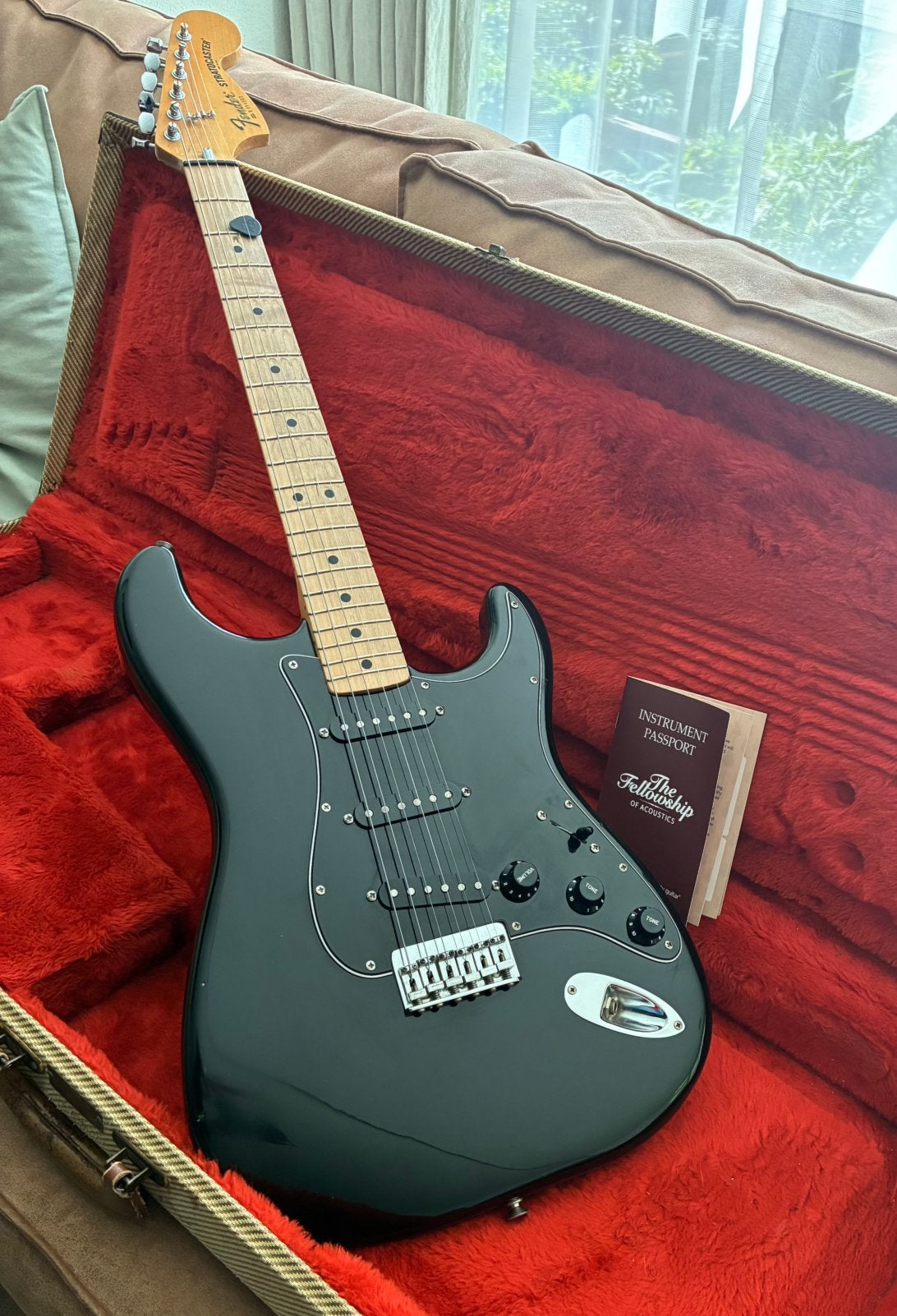 Fender Stratocaster Hardtail 1979 Black – Incl. Tweed Koffer, Muziek en Instrumenten, Ophalen, Gebruikt, Solid body, Fender