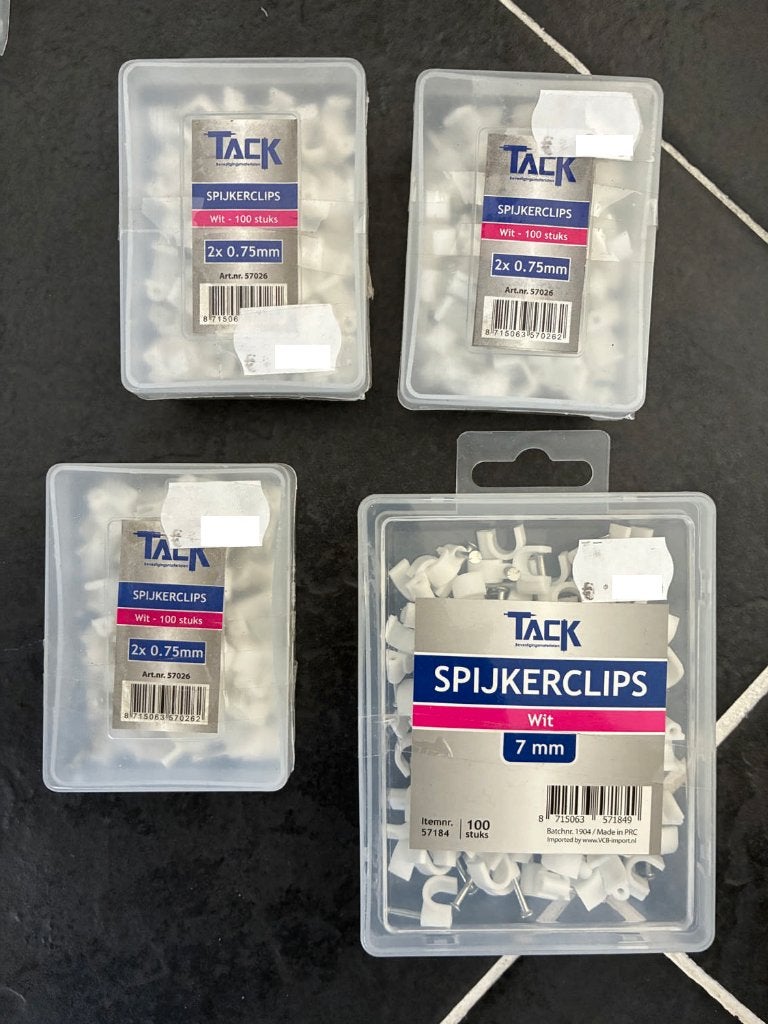 Kabelclip spijkerclip diverse maten 20 t/m 100 stuks – nieuw, Ophalen of Verzenden, Nieuw