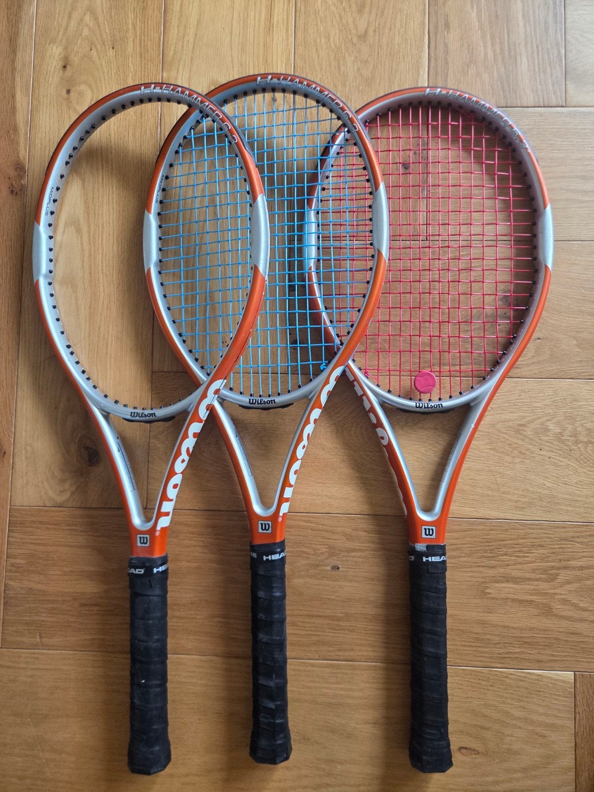3x Wilson H-Hammer 6.3 tennisrackets, gripmaat L3, Ophalen of Verzenden