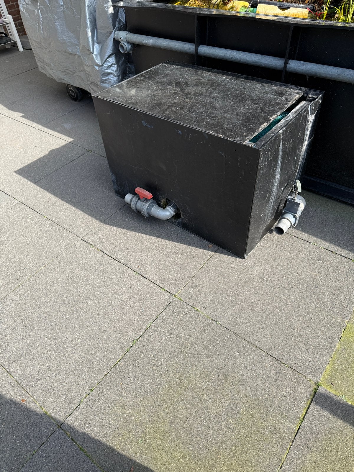 Hdpe filterbak met japanse matten., Ophalen, Gebruikt, Vijverfilter