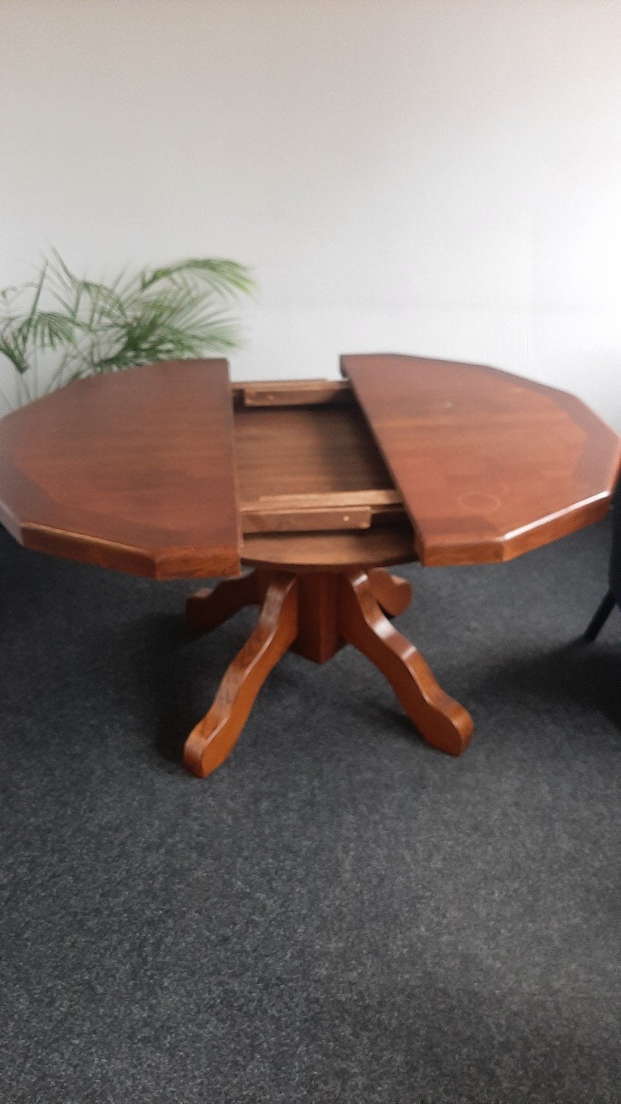 Eikenhouten 8 hoekige uitschuifbare eettafel, Ophalen of Verzenden