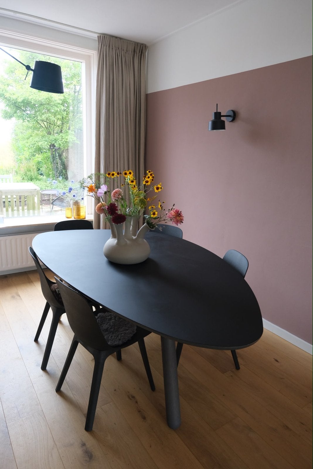 Castelijn organische eettafel, zwart, 220x130 cm, Ophalen, Gebruikt, 100 tot 150 cm, 200 cm of meer