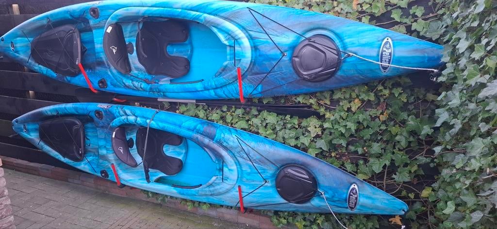 2x Pelican kajak inclusief peddels en ophangsysteem, Watersport en Boten, Ophalen, Gebruikt, 1-persoons