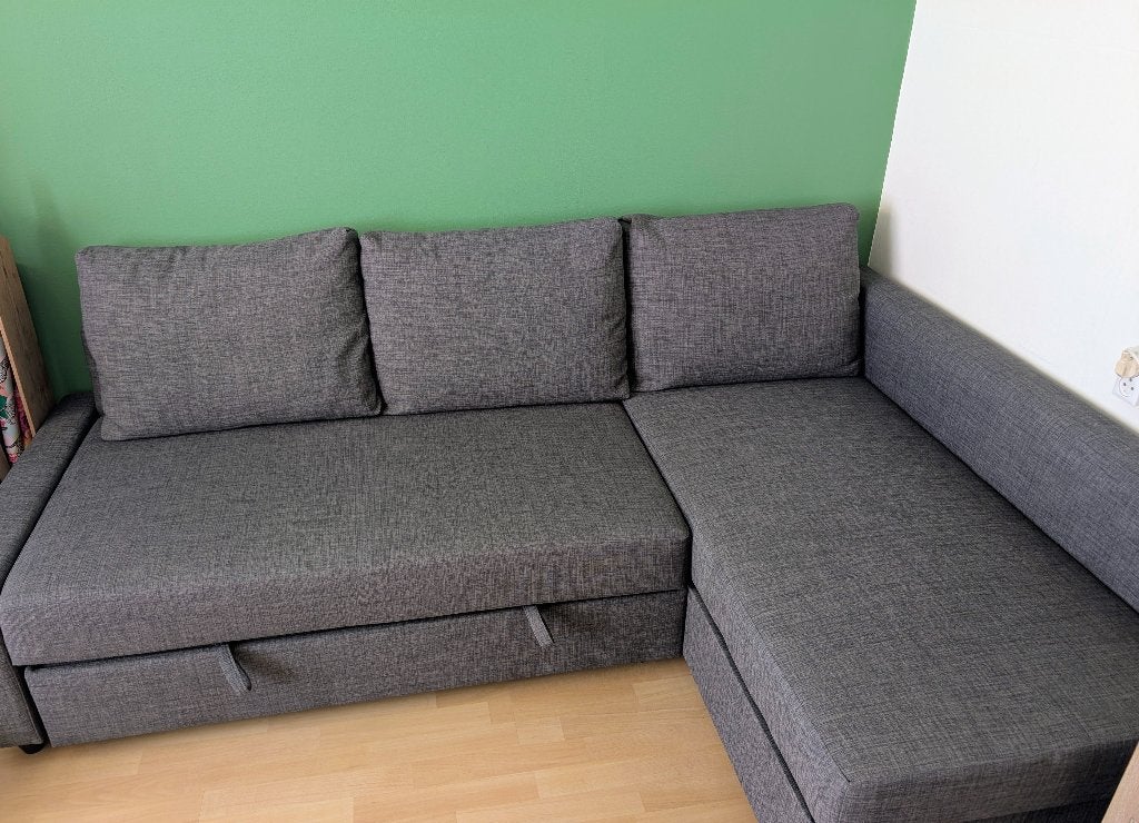 Friheten Ikea slaapbank, Ophalen, Tweepersoons, 140 cm, Zo goed als nieuw