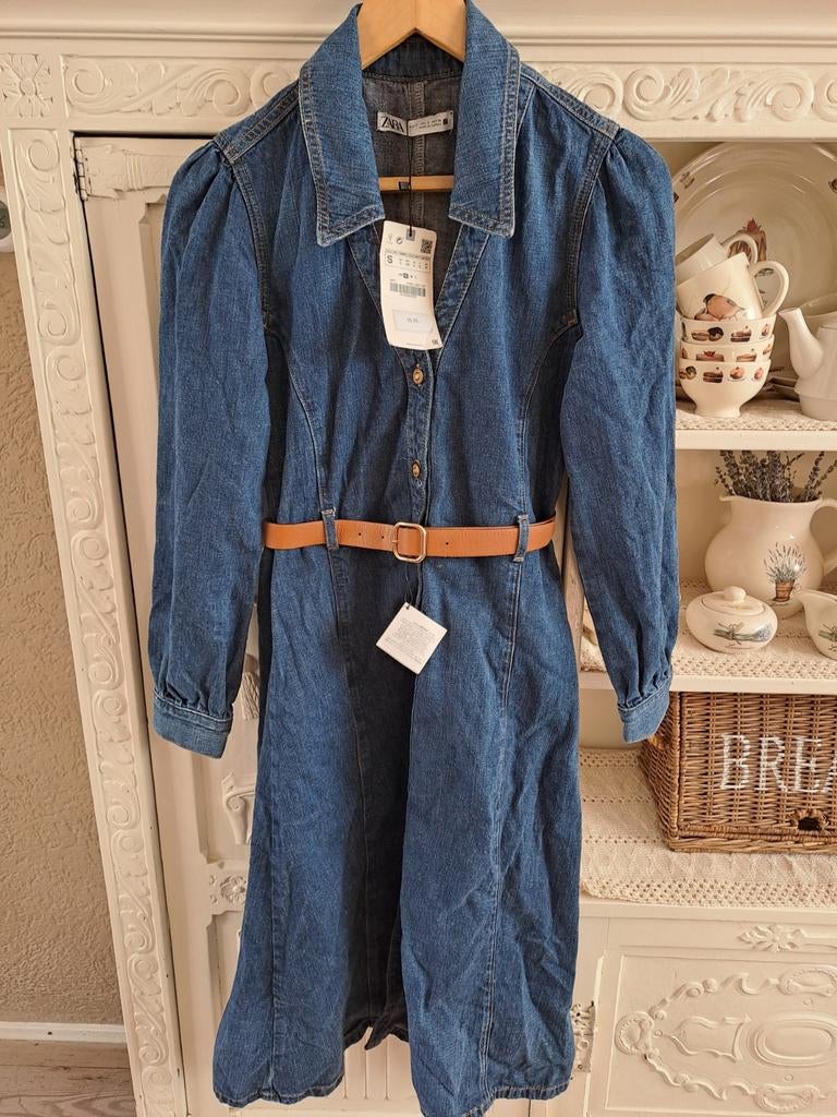Nieuw:denim jurk van Zara (maat S), Kleding | Dames, Blauw, Zara, Nieuw, Ophalen of Verzenden