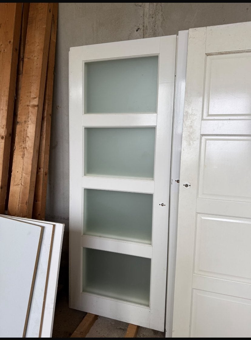 Gebruikte houten binnendeuren met glas, Ophalen, Gebruikt, 80 tot 100 cm, Binnendeur