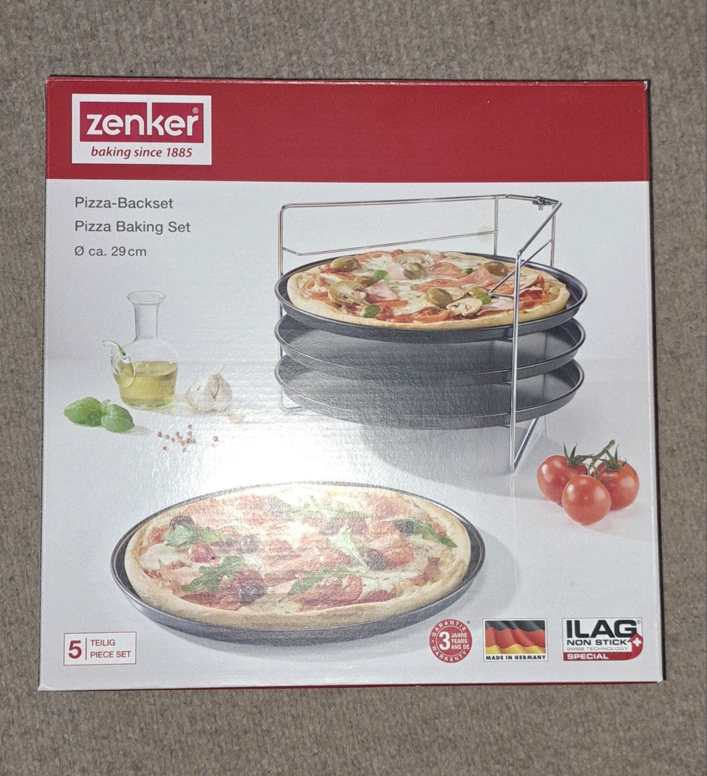 Zenker Pizza Bakset - 4 Pizza's tegelijk bakken, Ophalen of Verzenden, Zo goed als nieuw