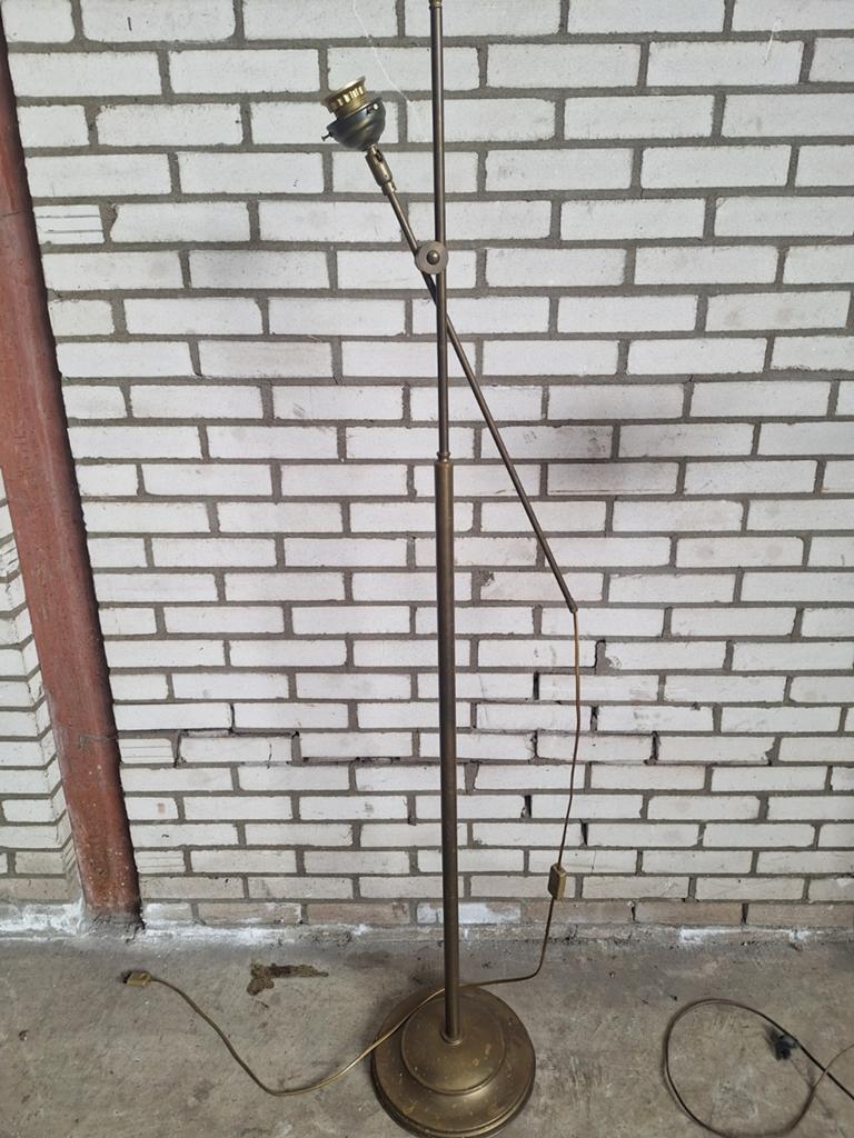 Verstelbare Schemerlamp - Vuur Gebronsd - ca. 160 cm, Antiek en Kunst, Ophalen