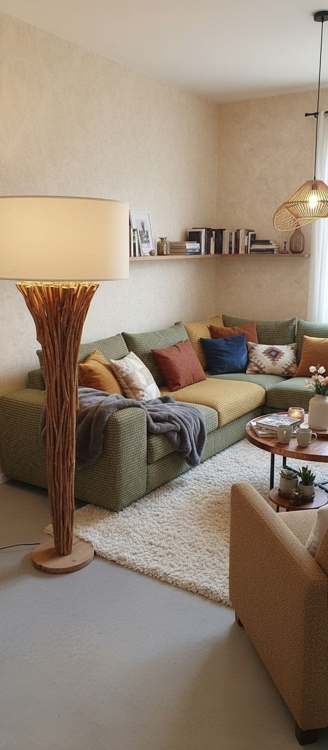 Unieke Vloerlamp van Drijfhout 170 cm, Huis en Inrichting, Lampen | Vloerlampen, Ophalen, E27 (groot), Zo goed als nieuw, Modern, Rustiek, Natuurlijk, Organisch