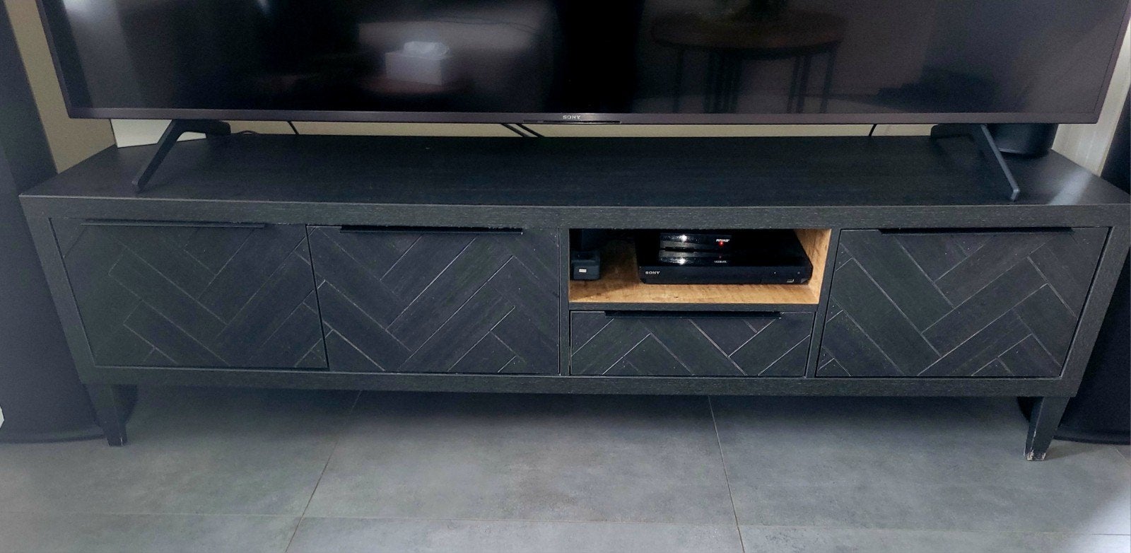 Lamulux tv meubel zwart, Huis en Inrichting, Ophalen, 25 tot 50 cm, 150 tot 200 cm, Minder dan 100 cm
