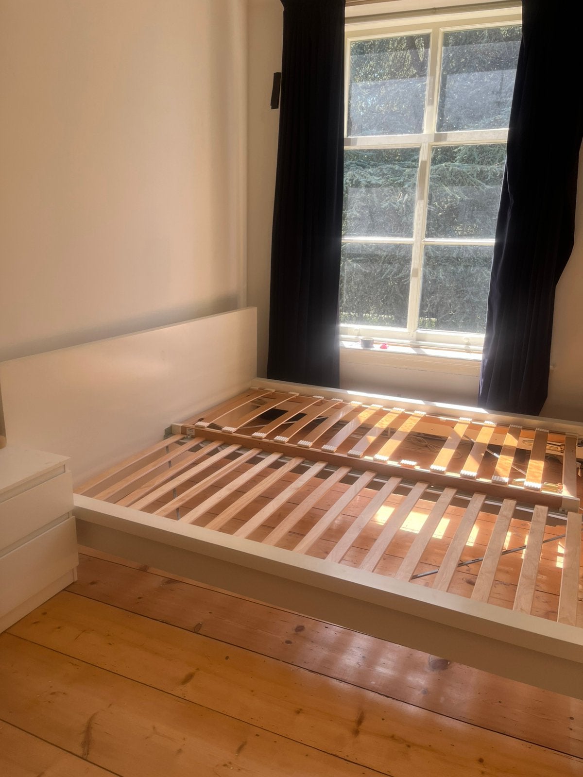 Ikea Malm bed 180 x 200, Ophalen, Wit, Tweepersoons, Zo goed als nieuw