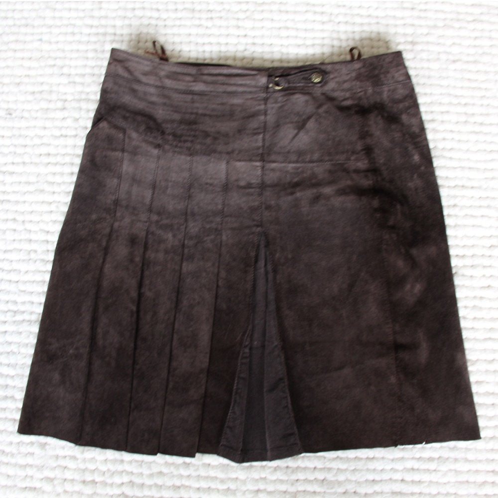 Suede Bien Blue Rok (L) € 30,-, Kleding | Dames, Bruin, Bien Blue, Maat 42/44 (L), Ophalen of Verzenden
