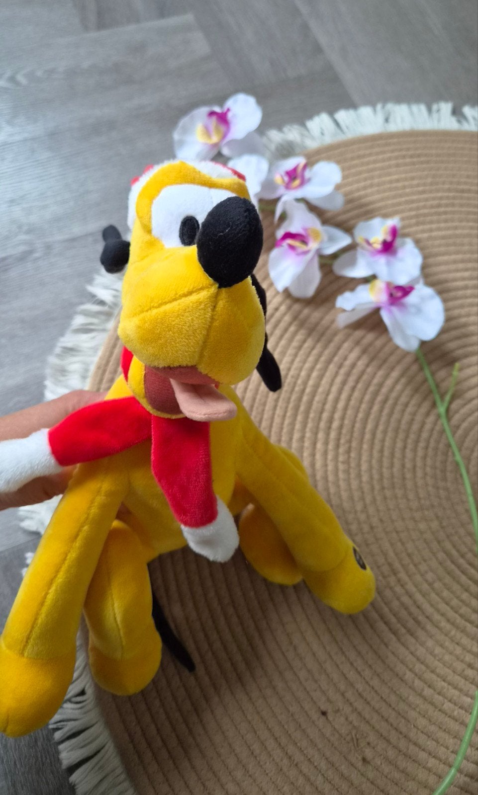 Disney Pluto Kerst knuffel, Disney, Geel, Met geluid, Middelgroot (20 tot 80 cm)
