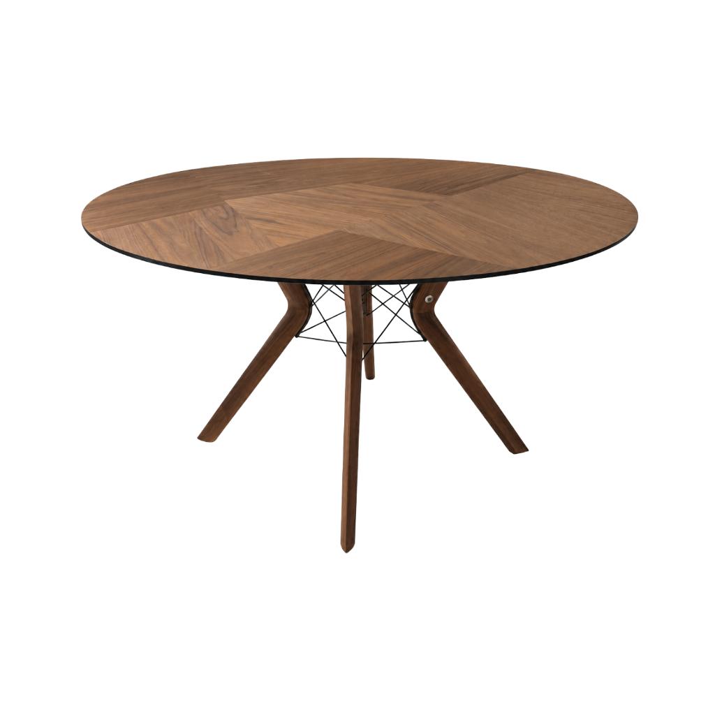 Ronde Eettafel Eclipse Mobitec Luxe Walnoot Uitvoering, Huis en Inrichting, Tafels | Eettafels, Rond, Zo goed als nieuw, Vijf personen of meer