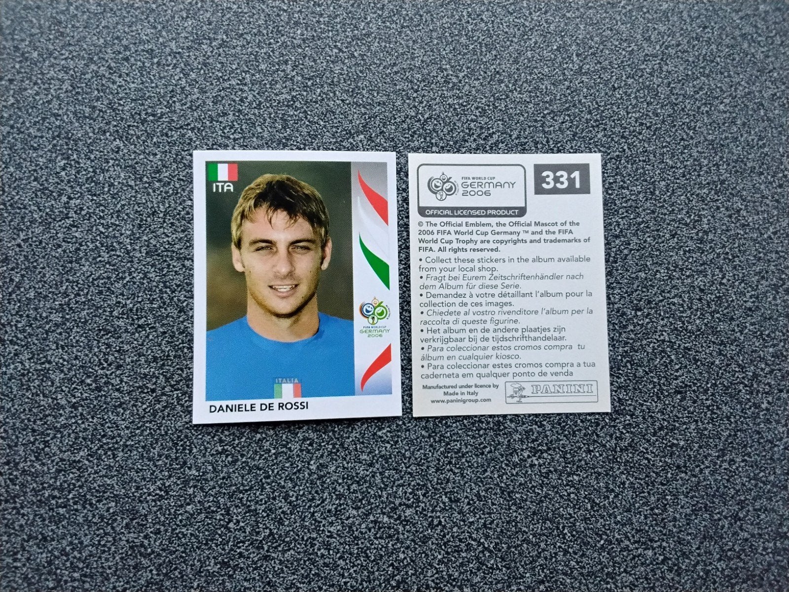 Panini sticker Daniele De Rossi Italië WK 2006, Ophalen of Verzenden, Zo goed als nieuw, Poster, Plaatje of Sticker