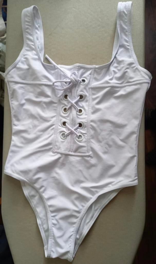 Badpak, Kleding | Dames, Badmode en Zwemkleding, Ophalen of Verzenden, Zo goed als nieuw, Wit, Badpak