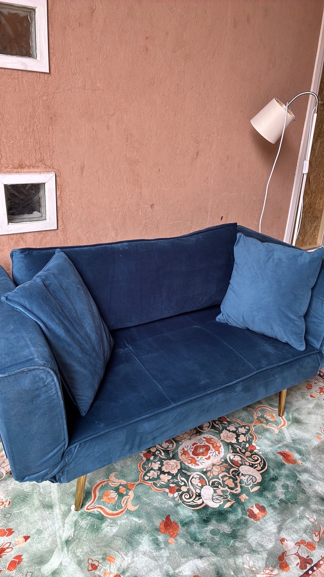 Comfortabele slaapbank / bedbank - 190x75 cm, Ophalen, Eenpersoons, Blauw, 190 cm of minder