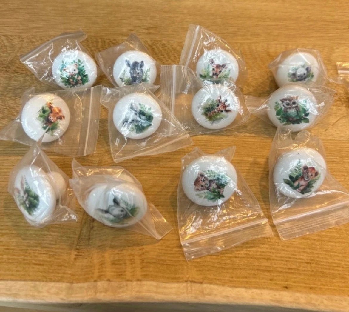 12x Kastknoppen met Dierenprint voor Kinderkamer, Overige merken, Overige typen, Nieuw, Ophalen of Verzenden