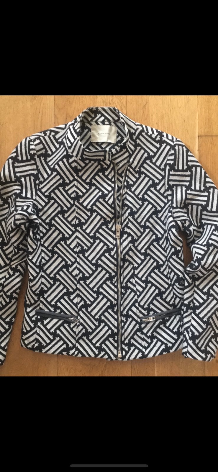 Maison Scotch jasje met grafische print, Ophalen of Verzenden, Zo goed als nieuw, Maat 38/40 (M), Zwart