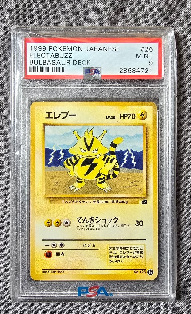 Pokemon Japanse Electabuzz psa 9, Ophalen of Verzenden, Zo goed als nieuw, Losse kaart