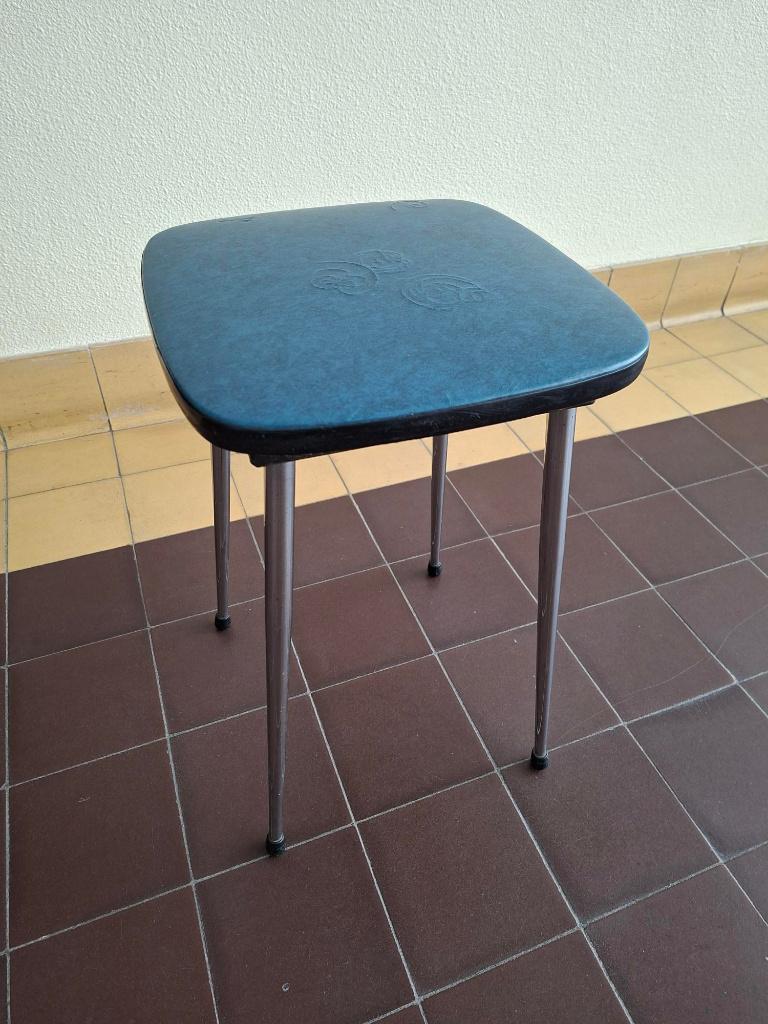 vintage kruk keukenkruk jaren 60 chroom vinyl retro design, Ophalen of Verzenden, Gebruikt, Staal