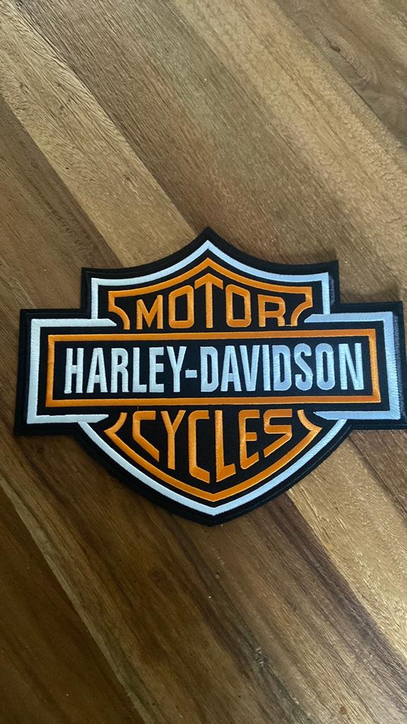 Harley Davidson opstrijk applicatie 24,2 x 30,8cm grote uitv, Motoren, Accessoires | Stickers, Ophalen of Verzenden