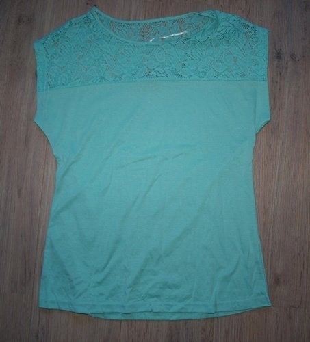 Mintgroen Shirtje met Kant (L), Maat 42/44 (L), Ophalen of Verzenden, Korte mouw, Groen