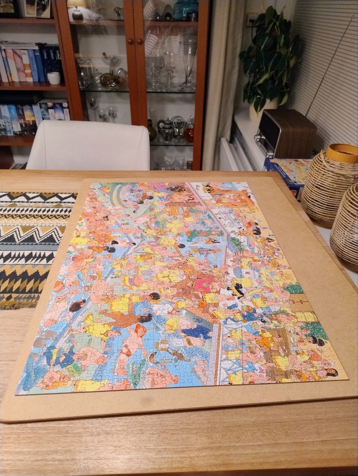 Jan van Haasteren puzzel - Op hete kolen - 1000 stukjes, Ophalen of Verzenden, 500 t/m 1500 stukjes, Zo goed als nieuw, Legpuzzel