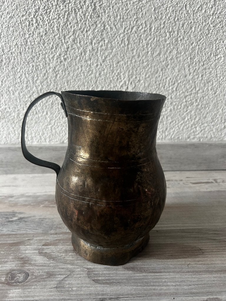 Antieke koperen kan - Vintage decoratie, Ophalen of Verzenden